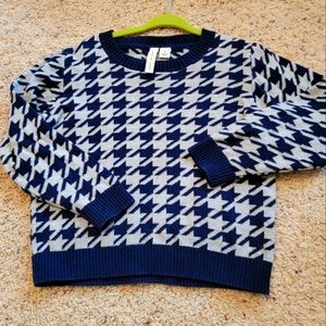 Janie and Jack Navy and Gray Houndstooth Sweater Size 3 Boy
